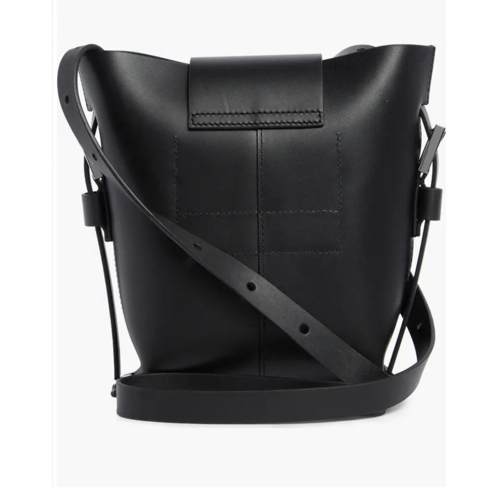 NWT'S AllSaints Miro Crossbody Bucket Bag in Black Leather - Picture 3 of 7